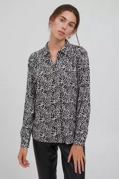 Блуза Ichi, черный/белый