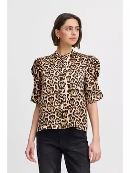 Блуза ICHI, коричневый