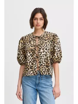 Блуза ICHI Kurzarmbluse IXTAIANA SS 20123257 bluse mit Schleien und Puffrmeln in