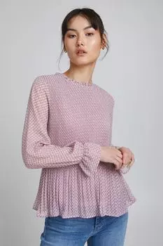 Блуза ICHI Langarm, фиолетовый