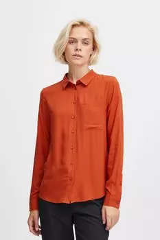 Блуза ICHI Langarm, коричневый