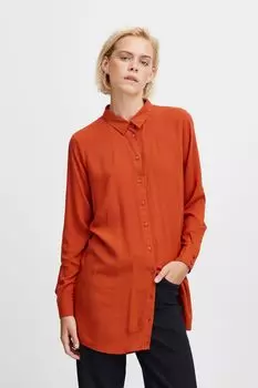 Блуза ICHI Langarm, коричневый