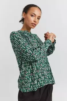 Блуза ICHI Langarm, зеленый