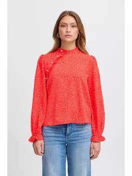 Блуза ICHI Langarmbluse IXTANYA LS 20122656 Modische Bluse mit Rsschen in