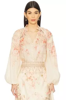 Блуза "Illuminate billow" от Zimmermann, coral floral