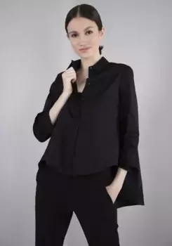 Блуза IMPERIAL Классическая "IMP-C ED4BBE", фасон колокол, с фестончатым краем, черный