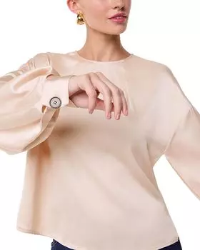 Блуза из демисезонного атласа Whistles, коричневый/бежевый