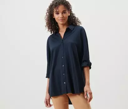 Блуза из джерси пике Tchibo, темно-синий