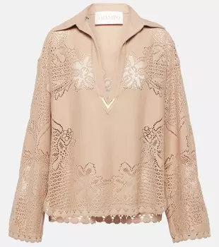 Блуза из гипюрового кружева vgold Valentino, розовый