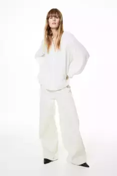 Блуза из хлопка двойной плетения H&M, белый