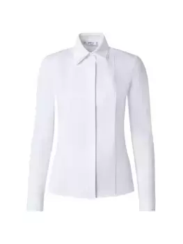 Блуза из хлопковой смеси с длинными рукавами Akris Punto, цвет cream