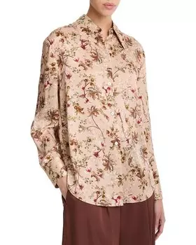 Блуза из косой шёлковой блузки Vince Orchid Vine, коричневый