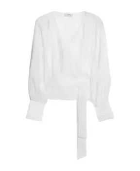 Блуза из органзы с запахом и длинным поясом Ivy Oak, белый
