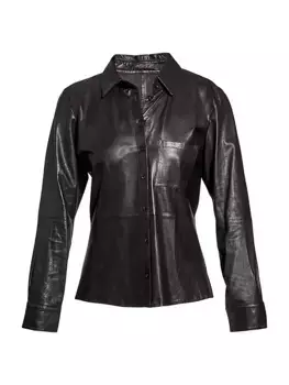 Блуза из переработанной кожи LA Nuit As By Df, черный