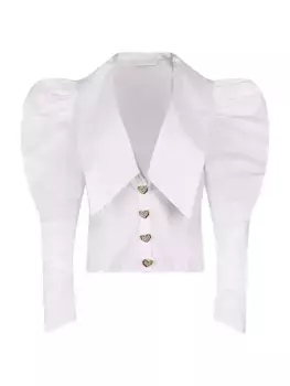 Блуза из поплина на пуговицах в форме сердца Philadelphia Anne Fontaine, белый