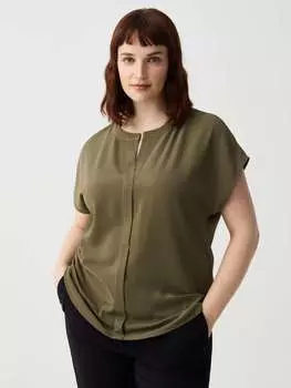 Блуза из пышного крепа с вытачкой Mya, цвет army green