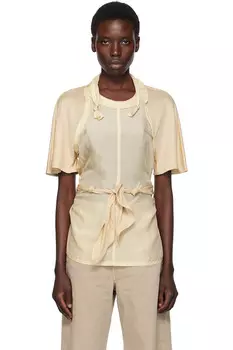 Блуза из смесовой ткани с узлами Lemaire, цвет powder blush