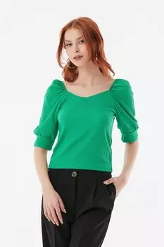 Блуза из ткани с рукавами арбуза Brmck Fullamoda, зеленый