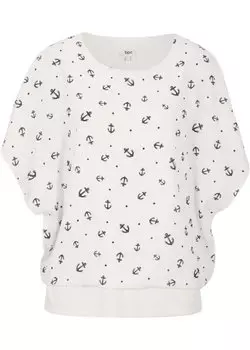 Блуза из жоржета с короткими рукавами Bpc Bonprix Collection, белый