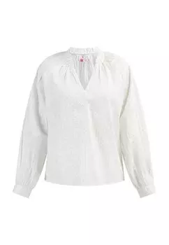 Блуза IZIA Langarm, цвет Wollweiss Mit Silber Streifen Und Punkten