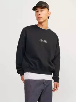 Блуза Jack & Jones JORBROOKLYN GRAPHIC SWEAT CREW NECK LN, черный
