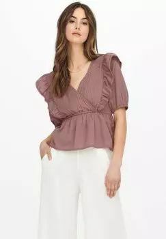 Блуза JDY с глубоким вырезом, розовый