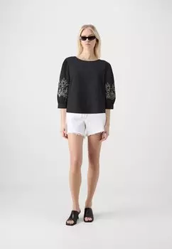 Блуза Jdyaya Embroidery JDY, черный/белый