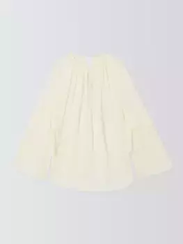 Блуза John Lewis Ruffle Sleeve Tie Neck, экрю