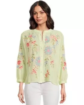 Блуза Johnny Was Shirred Yoke Blouse, цвет Butterfly
