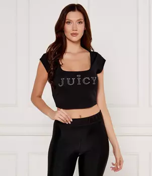 Блуза Juicy Couture REGAL SQUARE NECK Cropped Fit, черный