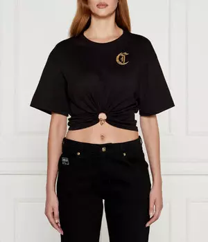 Блуза Just Cavalli Cropped Fit, черный