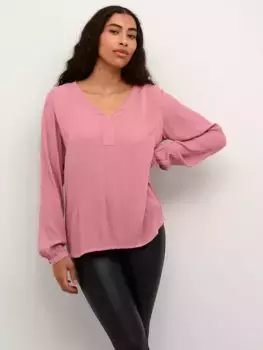 Блуза KAFFE Amber V-Neck, цвет mesa/rose