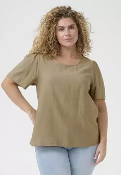 Блуза Kaffe Curve, бежевый