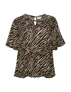 Блуза Kaffe Curve KERRY, цвет Brown/Black