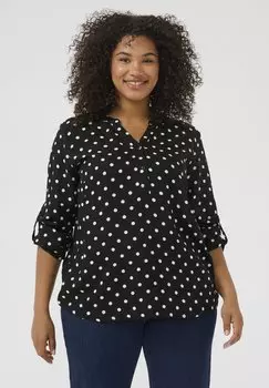 Блуза Kaffe Curve, металлик черный