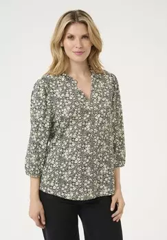 Блуза Kaffe, цвет Black White Flower Print