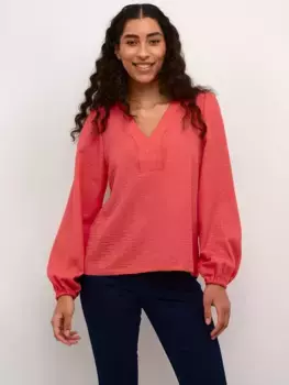 Блуза KAFFE Elise V-Neck, цвет cayenne