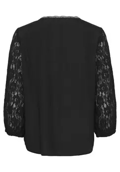 Блуза KASILJA V-NECK LACE Kaffe, цвет Mottled Black