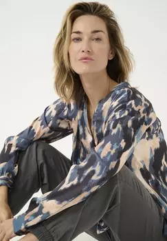 Блуза KAULLAV-NOTCH NECK PRINTED Kaffe, синий