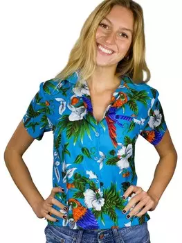 Блуза King Kameha Cherryparrot, бирюзовый