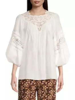 Блуза Kobi Halperin из хлопка и шелка daniella, белый