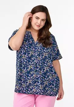 Блуза KURZRMELIGE MIT V-AUSSCHNITT Zizzi, светло-розовый