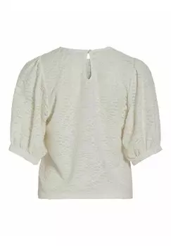 Блуза KURZRMELIGES RUNDHALS VILA, бежевый