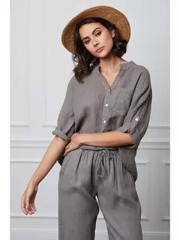 Блуза La Compagnie Du Lin Helly, серо-коричневый