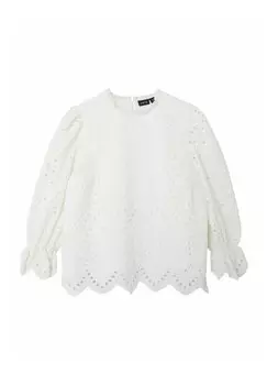 Блуза Langarm LMTD, ярко-белая