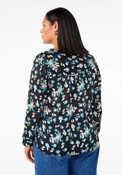 Блуза LANGARM MIT KNPFEN Zizzi, черный