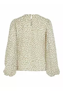 Блуза LANGARM RUNDHALS VILA, бежевый