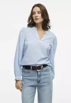Блуза LANGARM V-AUSSCHNITT VILA, синий