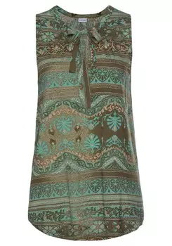 Блуза LASCANA Blouse Foulard, бирюзовый