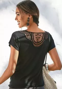 Блуза LASCANA, черный